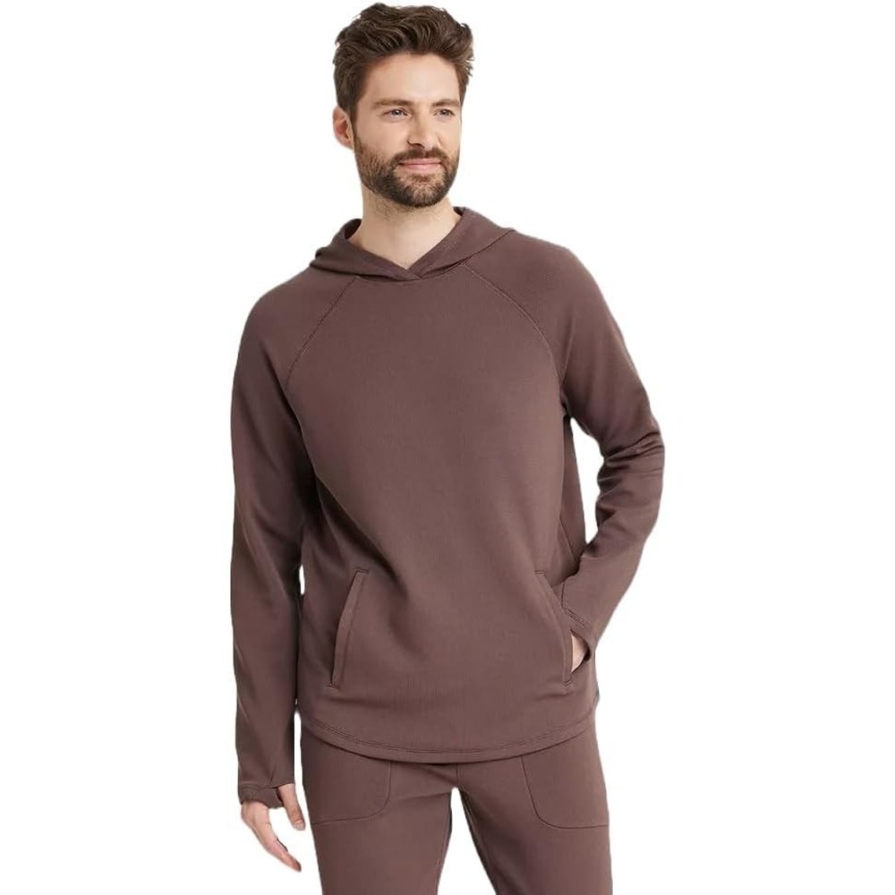 Men's Heavy Waffle Hoodie by All In Motion Brown Size S New With Tags